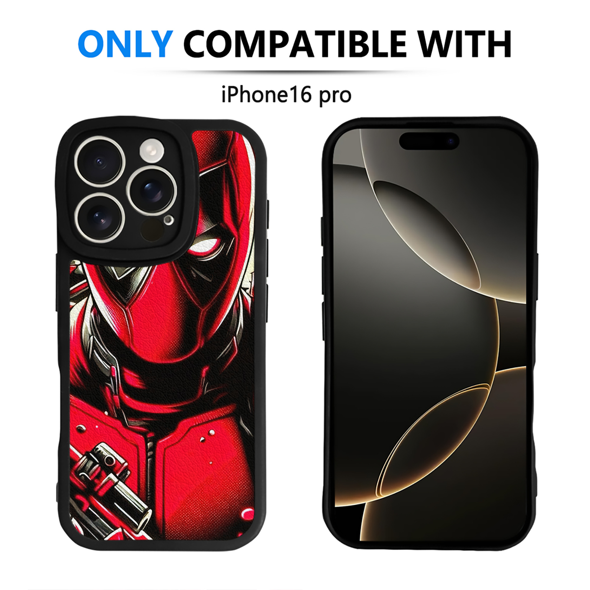 （画像用） Deadpool デッドプール 【iPhone 16シリーズ対応】シリコンスマホケース（レザー調） 材質：シリコン